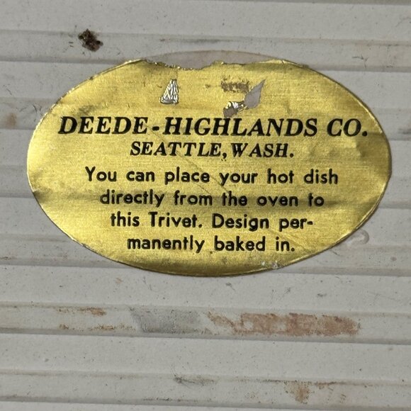 Vintage Deede-Highlands Co.Wooden Framed Ceramic Trivet With Windmill Landscape - Picture 6 of 7